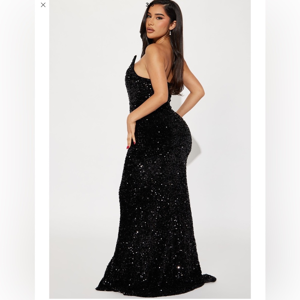 Fashion Nova Glamour Sequin Gown - Black